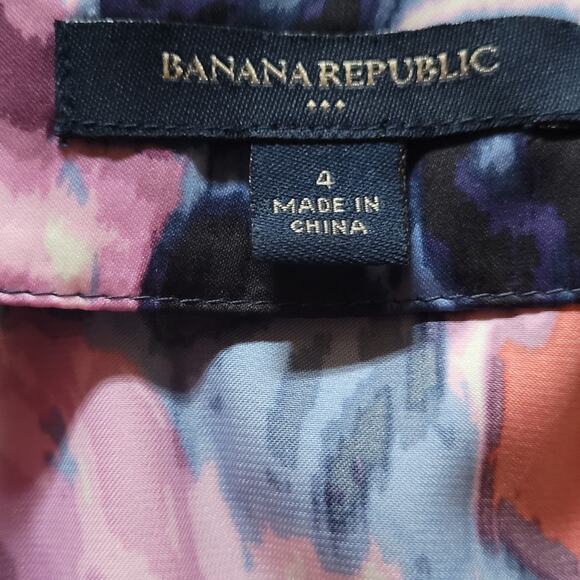 Banana Republic Faux Wrap Colorful Dress Size 4 - Picture 3 of 5